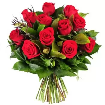 Kajmany kwiaty- 12 Czerwonych Róż Bukiet ikiebana