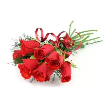 Laventille פרחים- 8 אדום ורדים זר פרחים/סידור פרחים