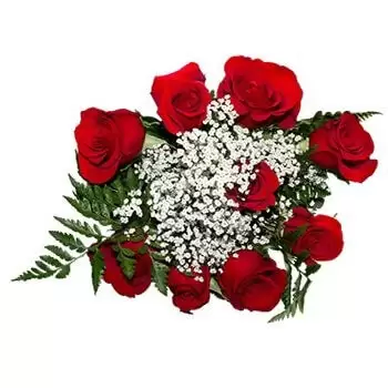 بائع زهور روزينيول- القلب على كمك زهرة التسليم