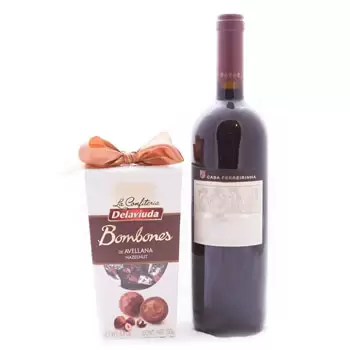 India flowers  -  Holiday Duo Chocs and Wine  Delivery