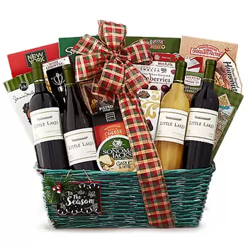St. James Windward Online blomsterbutikk - I Vino Celebramus Wine Basket Bukett