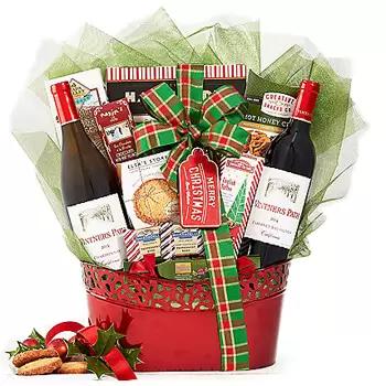Trinidad, Trinidad flowers  -  Holly and Holiday Kisses Gift Basket  Delivery