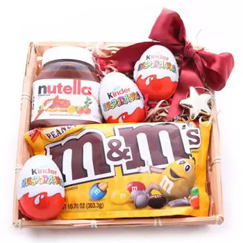 Isle Of Man blomster- Treats for Three Kids Box Blomst Levering