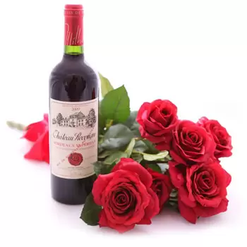 אנגווילה פרחים- ולנטיין אדום פרח משלוח