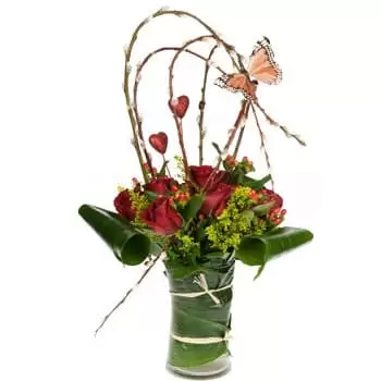 Kampung Tungkadeh blomster- Vase of Love Bouquet Blomst Levering