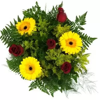 Kerman (andre) blomster- Bright Sunshine and Burning Passion Bouquet Blomst Levering