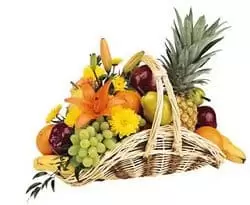 Платон цветя- Кошница с плодове и цветя Цвете Доставка