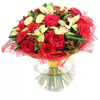 הונדורס פרחים- לב מלא זר אושר זר פרחים/סידור פרחים