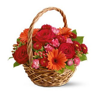 סטוונגר פרחים- סלסלת פרחים סלסלת שמחה זר פרחים/סידור פרחים