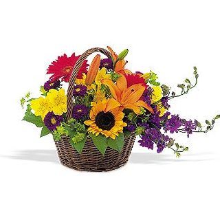 אוסלו פרחים- סלסלת פרחים ליום שמח זר פרחים/סידור פרחים