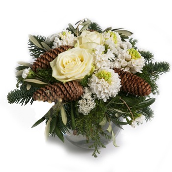 Bergen Blumen Florist- Traditionelles Winterarrangement Bouquet/Blumenschmuck