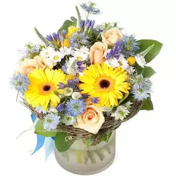 Bugelenga kukat- Sunny Skies -kukkakimppu Kukka Toimitus