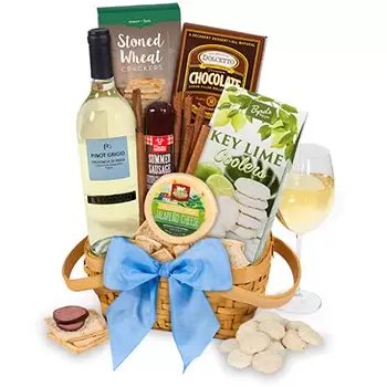 USA online Florist - Traveled to You Gift Basket Bouquet