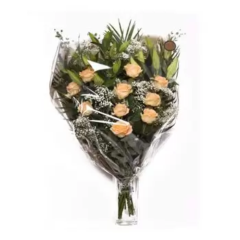 לידס פרחים- מקף אפרסק זר פרחים/סידור פרחים
