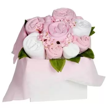 Είδος σκωτσέζικου τερριέ λουλούδια- Μπουκέτο λουλουδιών δώρων για ένα κορίτσι μωρ