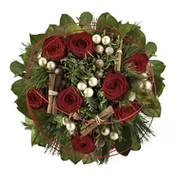 fleuriste fleurs de Manchester- Affichage floral de joyeuses fêtes Bouquet/Arrangement floral