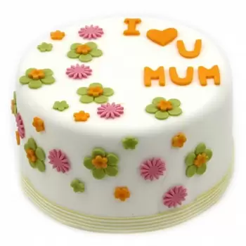 ליברפול חנות פרחים באינטרנט - אני אוהב עוגת אמא זר פרחים