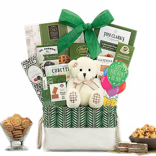 Raleigh online Florist - Birthday Wishes Gift Basket Bouquet