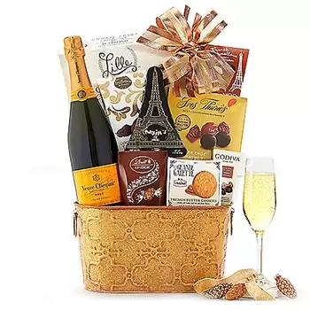 Las Vegas Online çiçekçi - Clicquot İmza Şampanya Hediye Çantası Buket