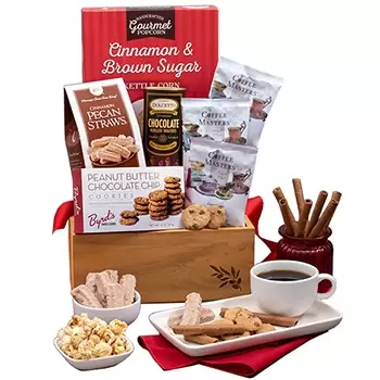 Chicago online Florist - Coffee Time Gift Basket Bouquet