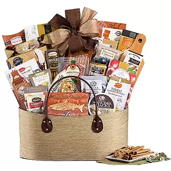 Oklahoma City online Florist - Over The Top Gift Basket Bouquet