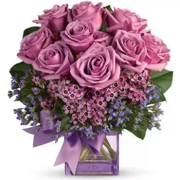بائع زهور دالاس- بتلات الأرجواني الملكي باقة الزهور