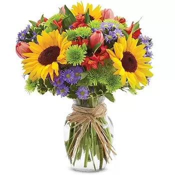 flores Washington floristeria -  Sonrisa de girasol Ramo de flores/arreglo floral