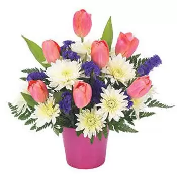 Houston-virágok- Csábító tulipánok Virágkötészeti csokor