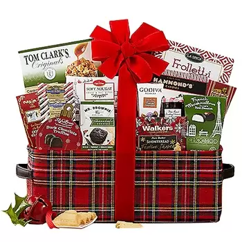 Kansas City online Florist - Warm Wishes for the Holidays Basket Bouquet