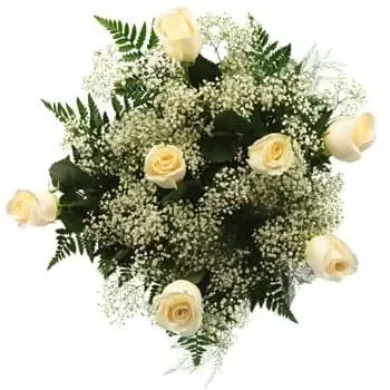 פוום ג'מאה פרחים- לחישות בזר לבן פרח משלוח