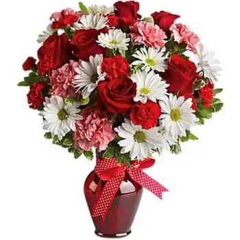 Carlsen Field flori- HUGS & KISSES TRANDAFIRI ROSII Floare Livrare
