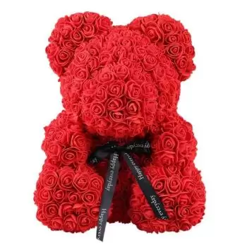 Mayaro-virágok- Luxus Red Rose Teddy Virág Szállítás