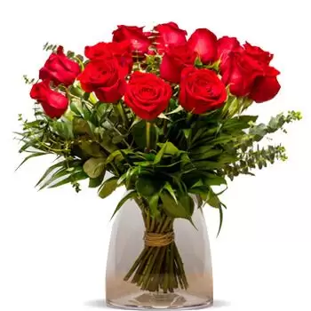 Amara blomster- Versalles røde roser Blomst Levering