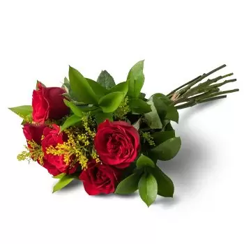 Amparo bunga- Buket 6 Mawar Merah Bunga Pengiriman