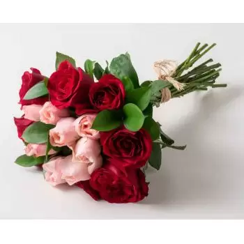 Angical květiny- Kytice z 15 dvoubarevných růží Květ Dodávka