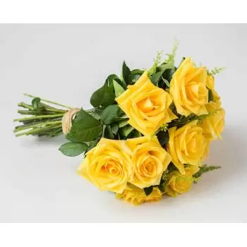 圣保罗 花- 12朵黄玫瑰花束 花 交付