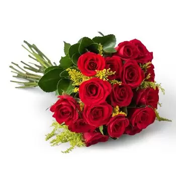 Acajutiba bunga- Bouquet tradisional 19 Mawar Merah Bunga Penghantaran