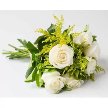 Acupe bunga- Buket 8 Mawar Putih Bunga Pengiriman