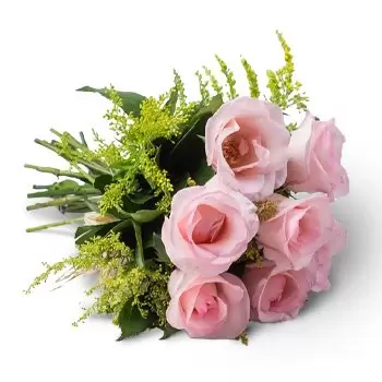flores Americano do Brasil floristeria -  Ramo de 7 Rosas Rosas Ramos de  con entrega a domicilio
