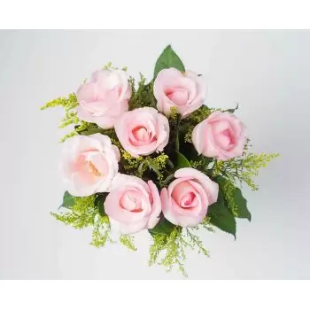 Amaralina květiny- Kytice ze 7 růžových růží Květ Dodávka