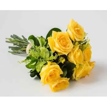 마나우스 꽃- 노란 장미 8개 꽃다발 꽃 배달