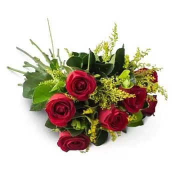 fiorista fiori di Alcobaça- Bouquet di 7 Rose Rosse Fiore Consegna