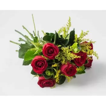 fiorista fiori di Belém- Bouquet di 7 Rose Rosse Fiore Consegna