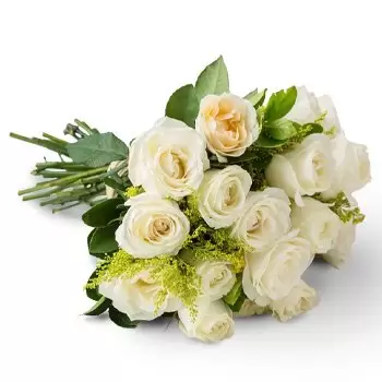 fiorista fiori di Abapa- Bouquet di 19 Rose Bianche Fiore Consegna