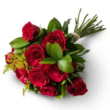 아구아스 데 산타바바라 꽃- 12 개의 빨간 장미꽃 다케 꽃 배달