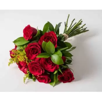 Abapa flori- Buchet de 12 Trandafiri Rosii Floare Livrare