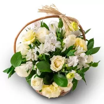 flores Adhemar de Barros floristeria -  Cesta de flores blancas de campo Ramos de  con entrega a domicilio