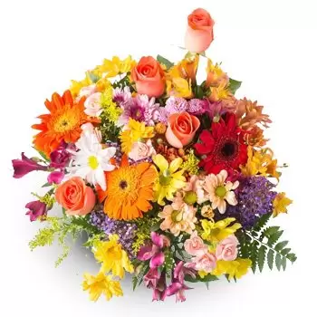 Algodao Blumen Florist- Mittlere Bouquet von bunten Feld bunt Blumen Lieferung