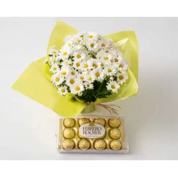 بائع زهور ناك- زهرية الإقحوانات للهدايا والشوكولاته زهرة التسليم