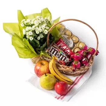 앙게라 꽃- 초콜릿, 과일, 꽃 바구니 꽃 배달